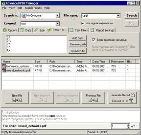 Screenshot of Advanced PDF Manager