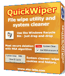 Download QuickWiper - file wipe utility with integrated system cleaner.