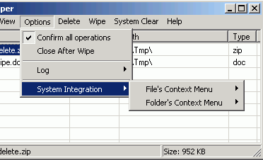 System integration menu