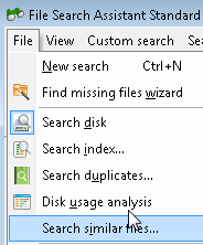 Switch to "Search similar files" mode