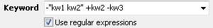 Regular expressions in search query