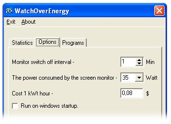 WatchOverEnergy calculates the power consumbed by your monitor in both active and stand-by modes